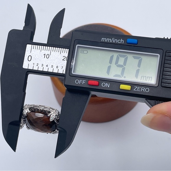 Judith Ripka Smoky Citrine Quartz Enhancer Pendant 925 Sterling Silver Color CZ - Picture 7 of 9